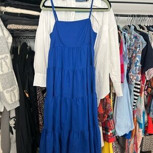 Vibrant Blue Tiered Dress